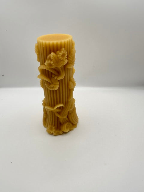 Pure Bees Wax pillar Floral vines Baroque no4