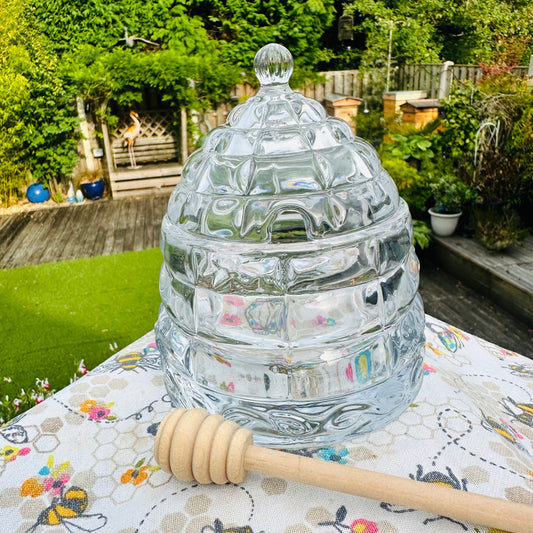 Glass Honey Bee Jar with Spool