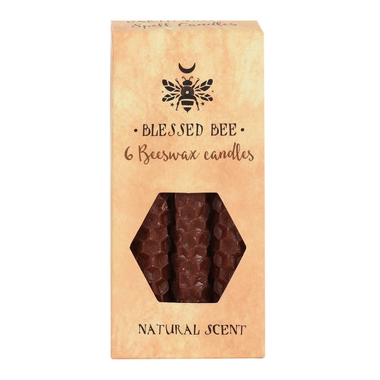 6 Brown Beeswax Candles