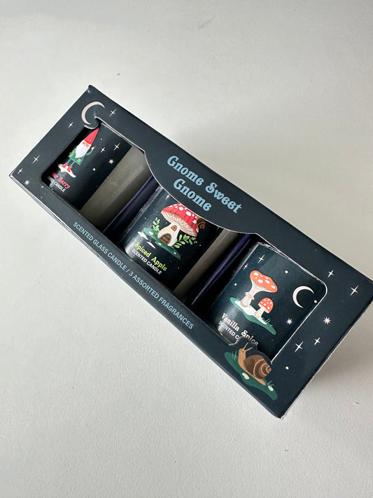 Gnome Sweet Gnome Trio Candles