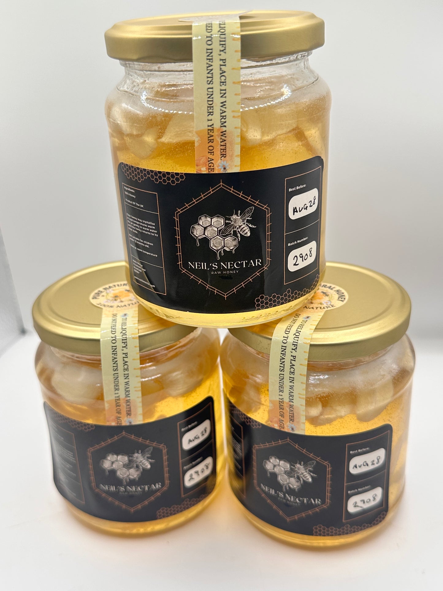 Neil's Nectar GARLIC Honey 1LB JAR (454g)