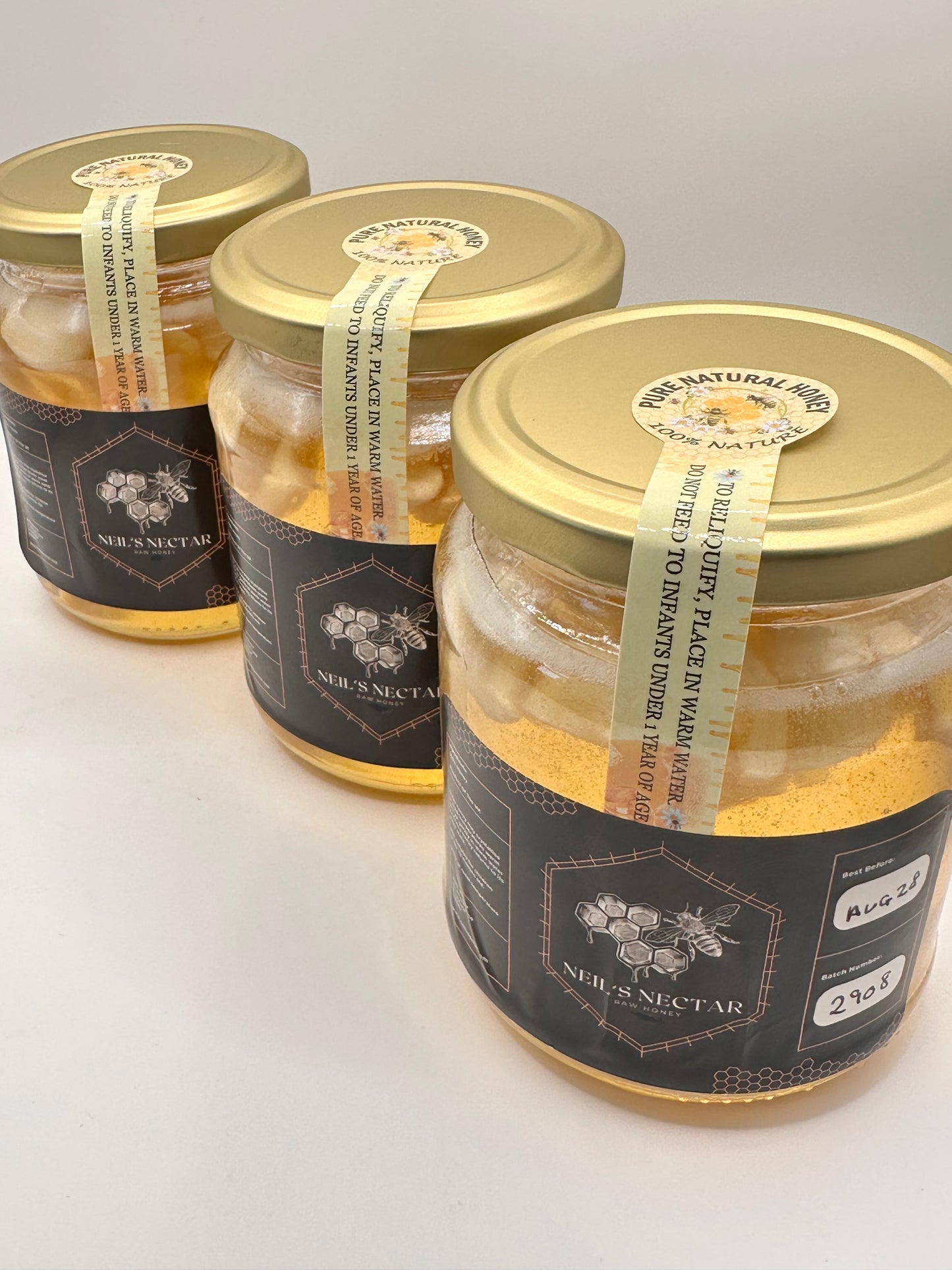 Neil's Nectar GARLIC Honey 1LB JAR (454g)
