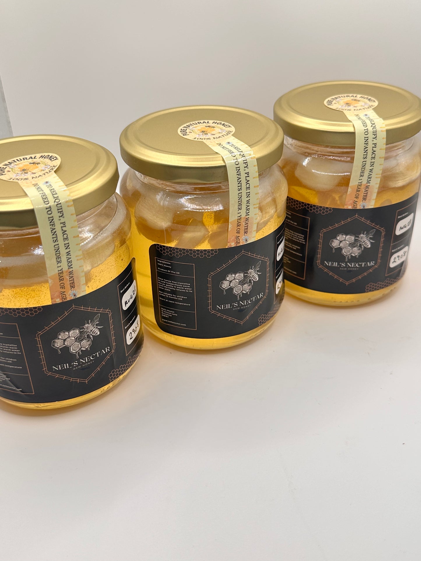 Neil's Nectar GARLIC Honey 1LB JAR (454g)