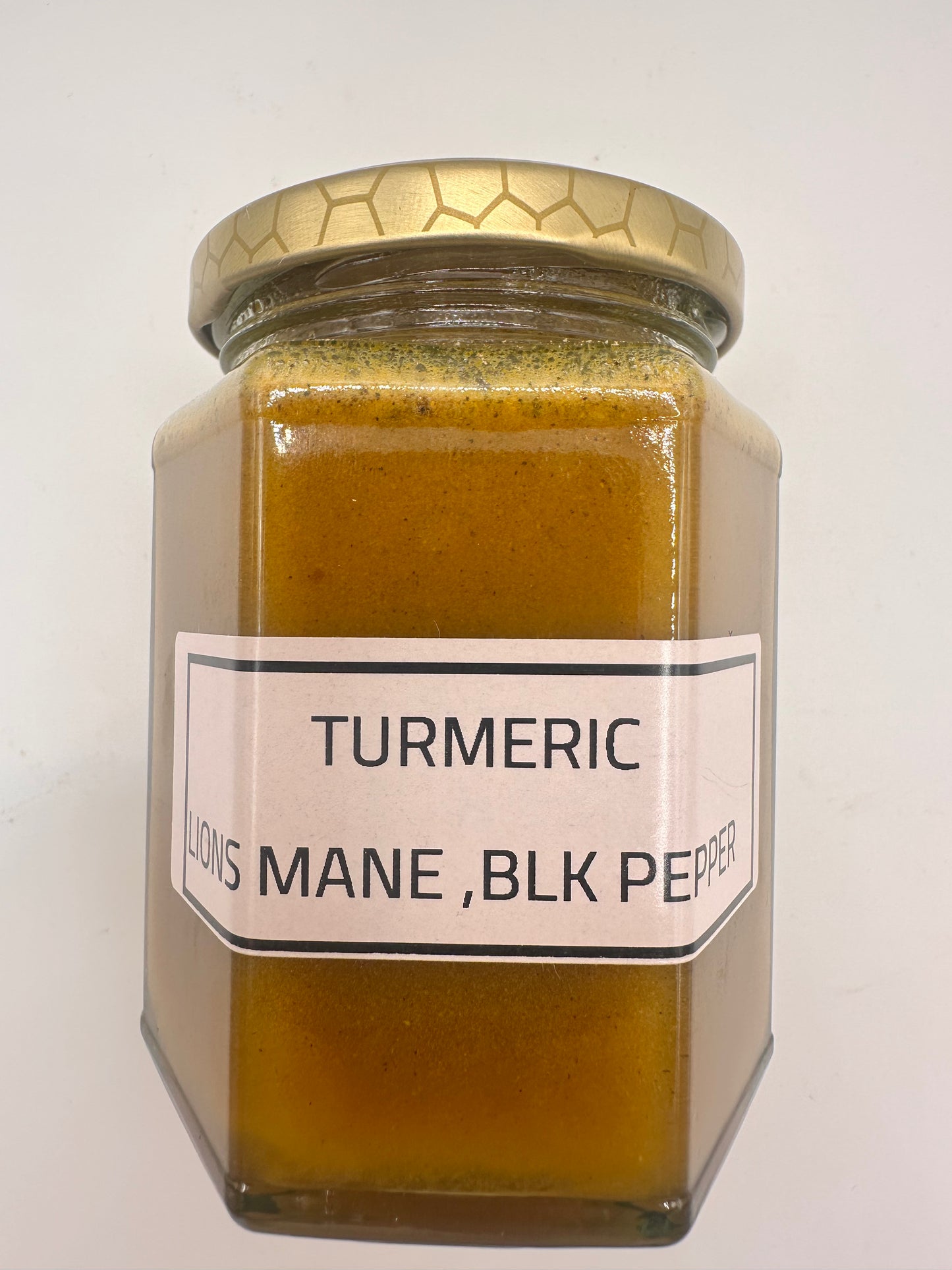 Neil's Nectar Turmeric and lions mane Honey 340g jar