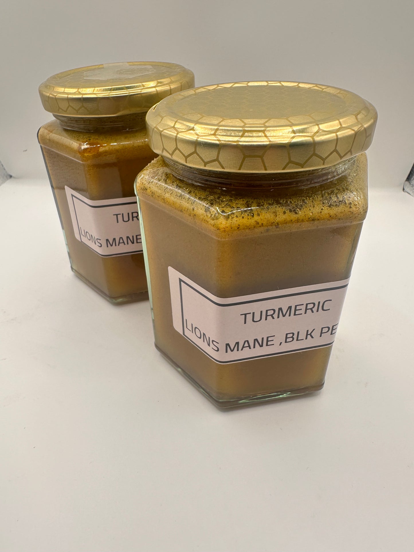 Neil's Nectar Turmeric and lions mane Honey 340g jar
