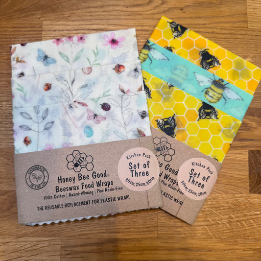 Beeswax Wrap Set Of 3 Different Sizes (Various Designs)