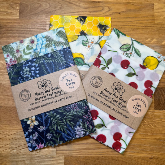 Beeswax Wrap Set Of 2 Large (Various Designs)
