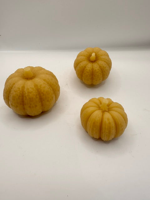 Pure Beeswax Pumpkins set of 3