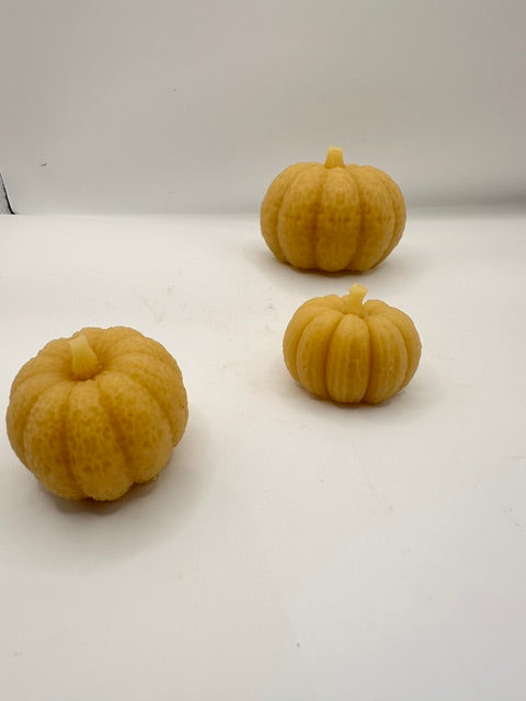 Pure Beeswax Pumpkins set of 3