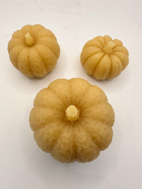 Pure Beeswax Pumpkins set of 3