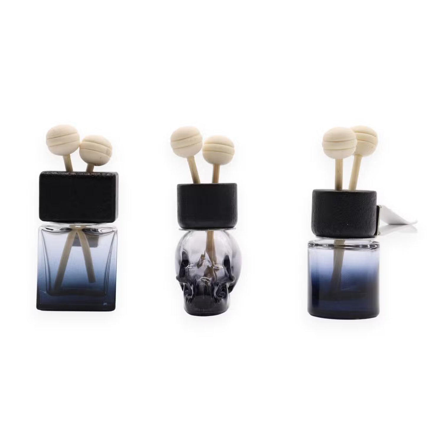 Car Diffuser Vent Attach Bottles - 8ml  SET OF 3  BLUE / BLACK