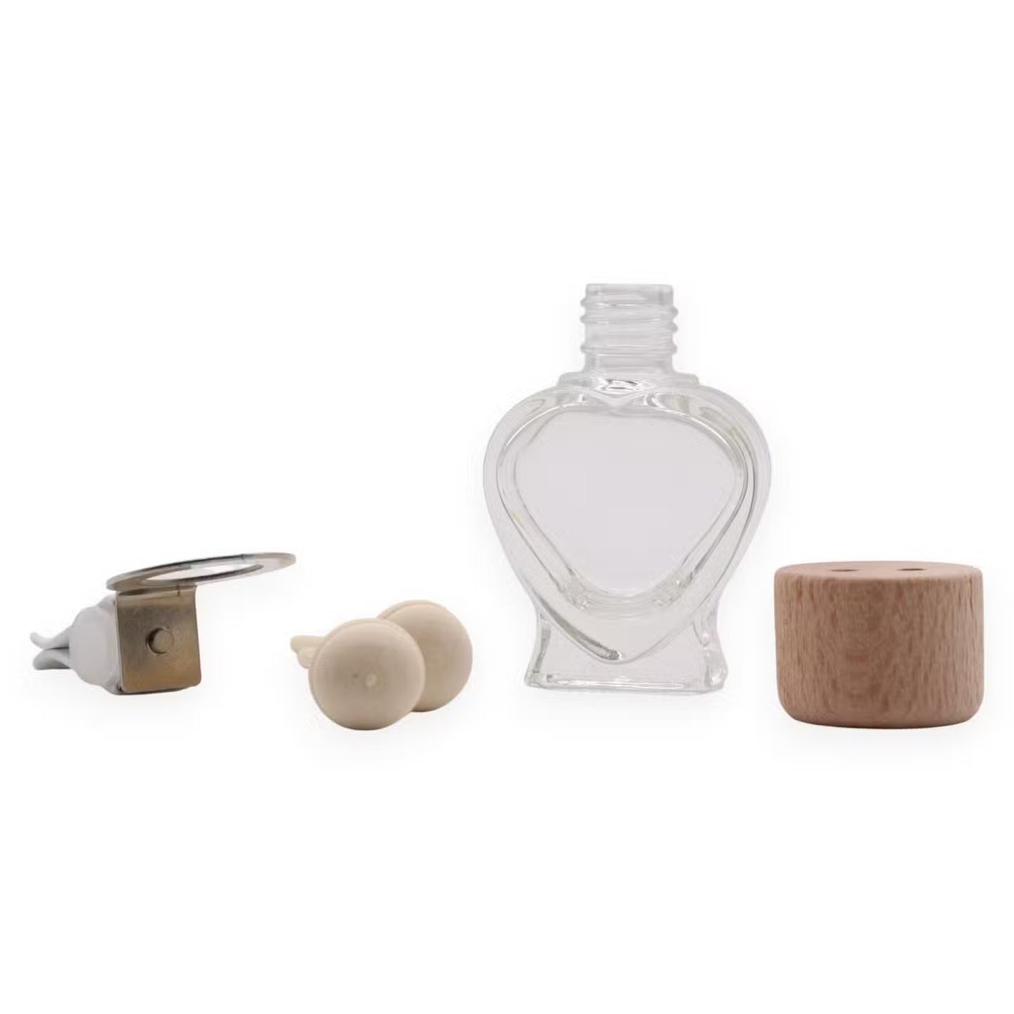 Car Diffuser Vent Attach Bottles - 8ml  SET OF 3  CLEAR /NATURAL  WOOD