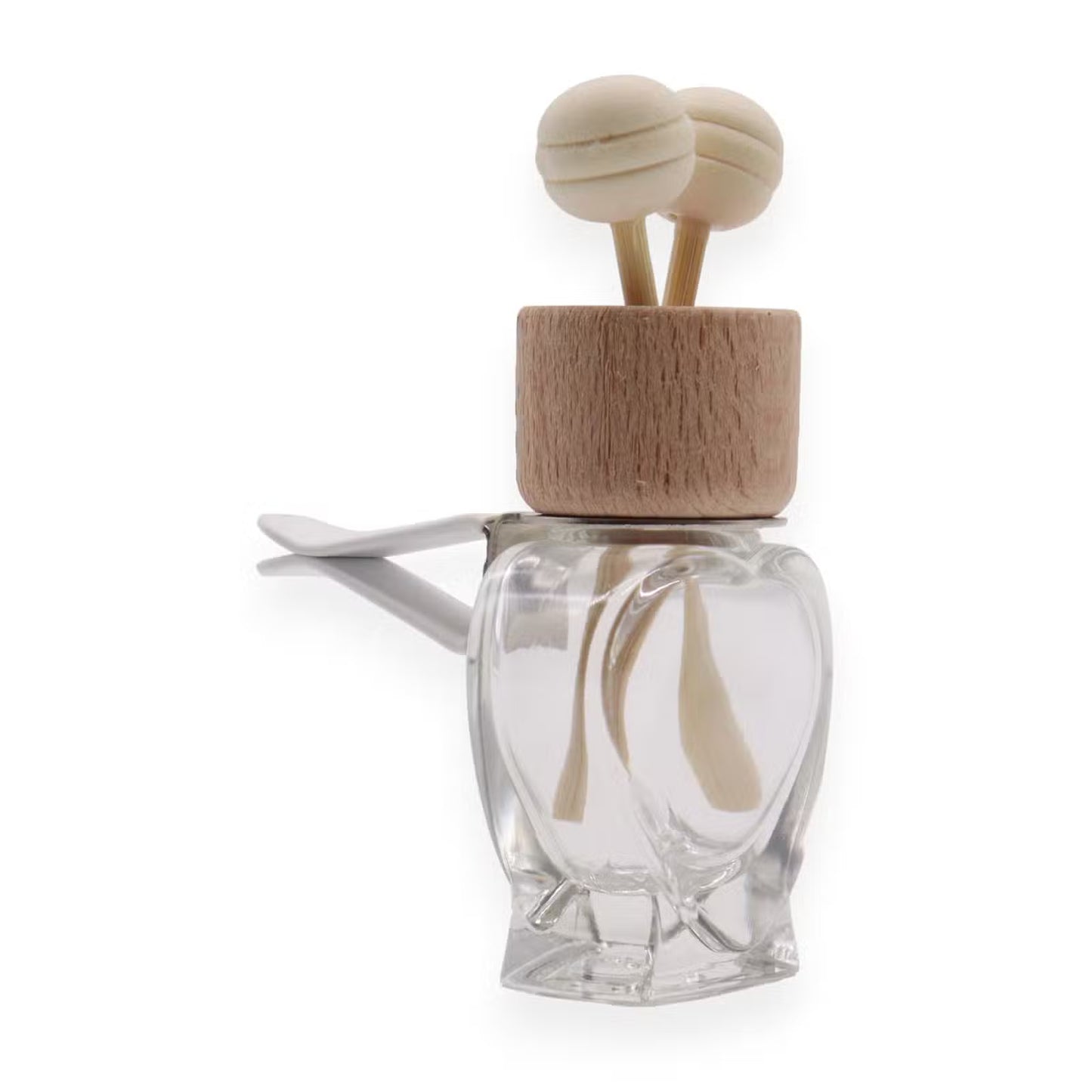 Car Diffuser Vent Attach Bottles - 8ml  SET OF 3  CLEAR /NATURAL  WOOD